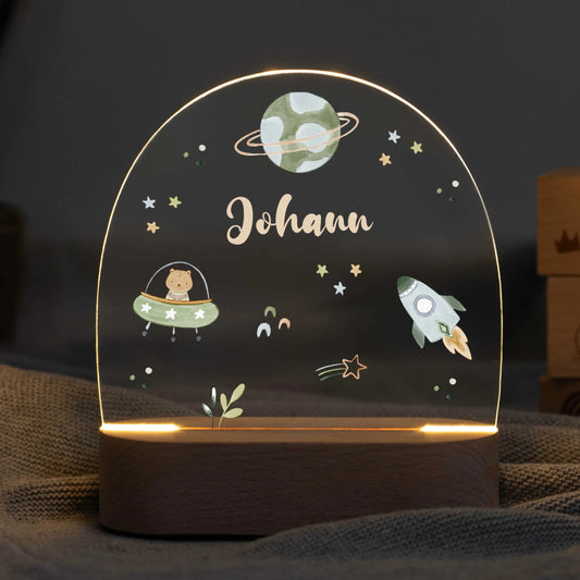 LED Nachtlicht Kinder personalisiert - Weltraum