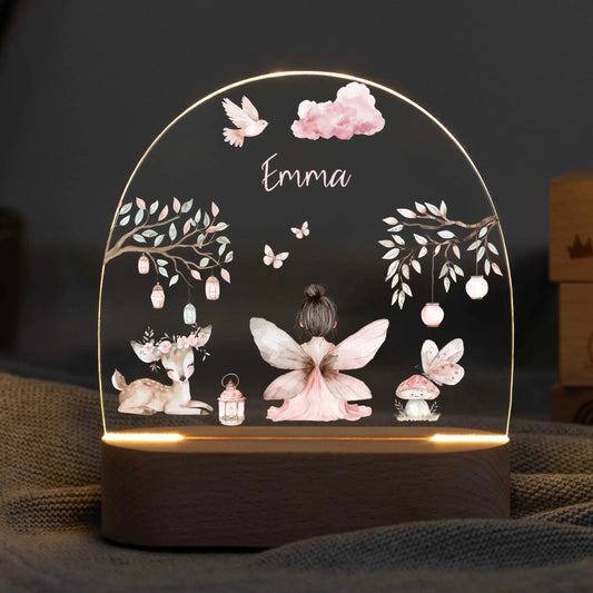 LED Nachtlicht Kinder personalisiert - Fee sitzend