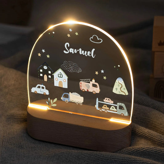 LED Nachtlicht Kinder personalisiert - Autos