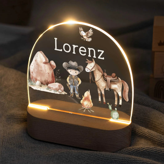 LED Nachtlicht Kinder personalisiert - Cowboy