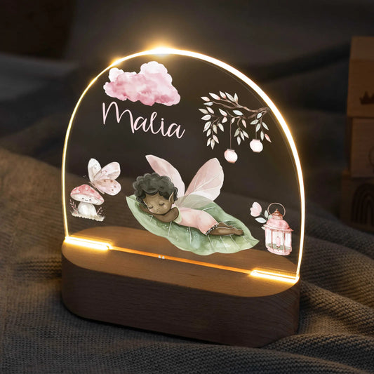 LED Nachtlicht Kinder personalisiert - Fee schlafend