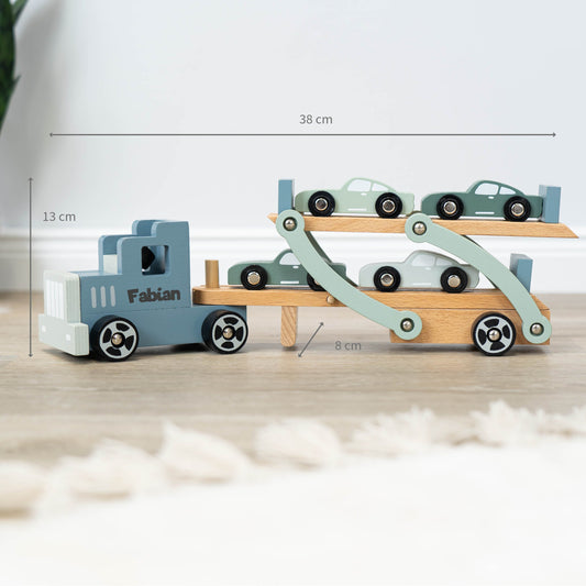 Autotransporter Spielzeug Holz mit Personalisierung