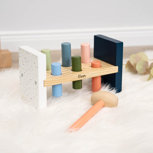 Hammerspiel Kinder ab 1 Jahr - Klopfspiel aus Holz mit Personalisierung