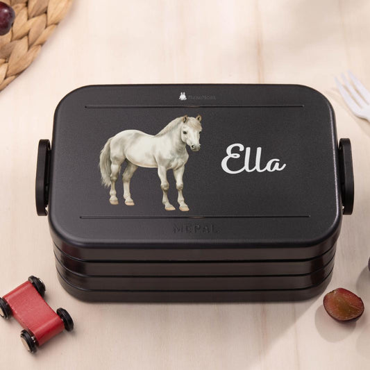 Mepal Brotdose Personalisiert - Take a Break - Pferd "weiss"