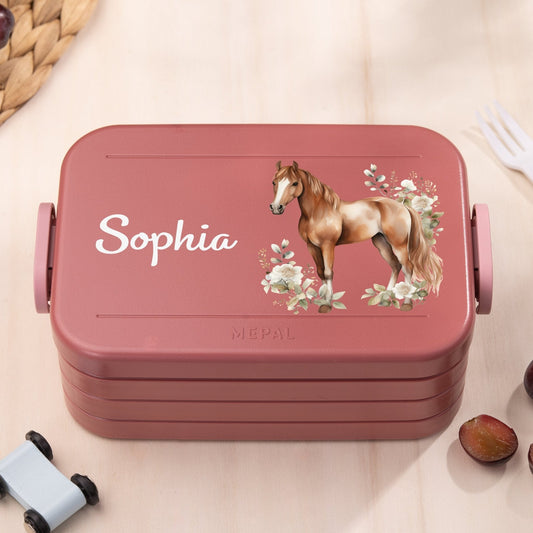 Mepal Brotdose Personalisiert - Take a Break - Pferd "Floral"