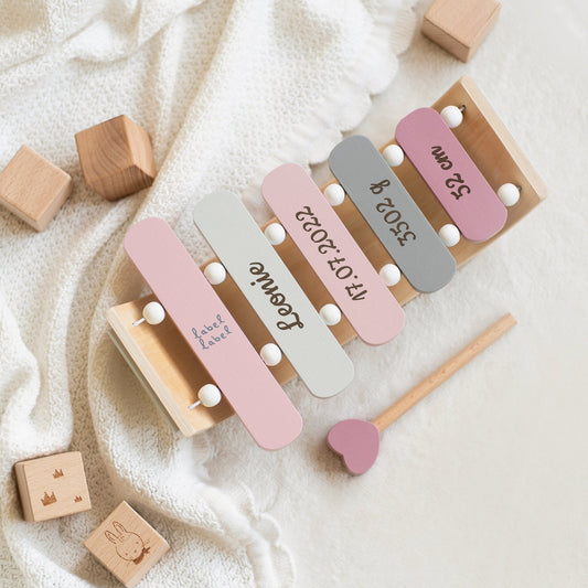 Xylophone aus Holz - Pink
