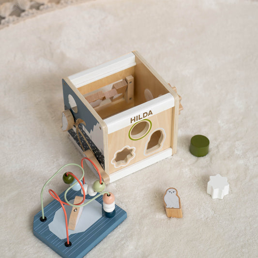 Motorikwürfel "Artic"  Motorikwürfel Holz mit Personalisierung