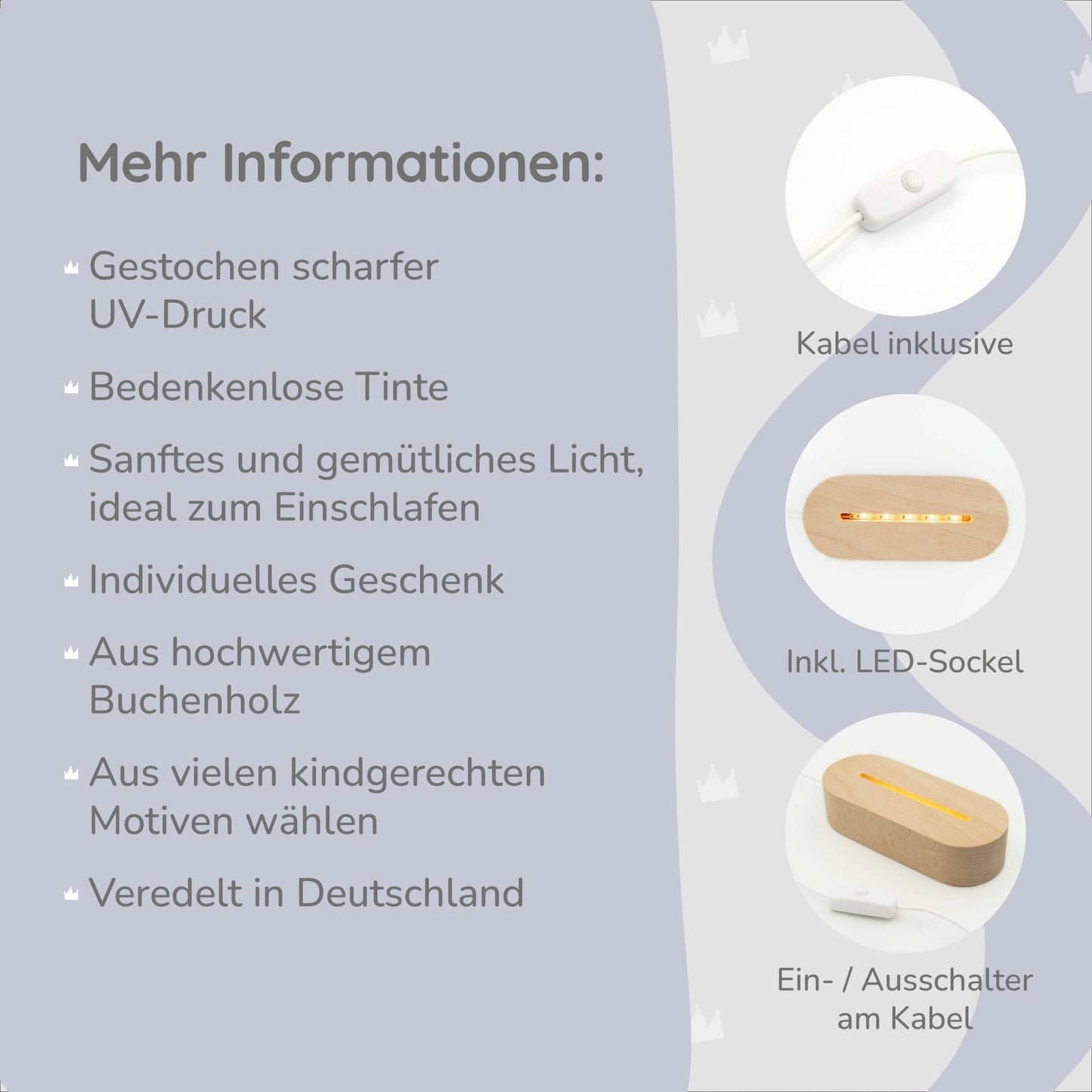 LED Nachtlicht Kinder personalisiert - Dinos