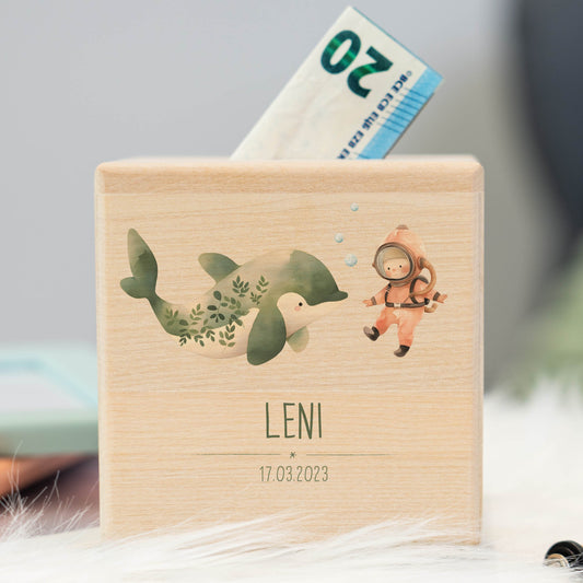 Spardose Personalisiert Delfin