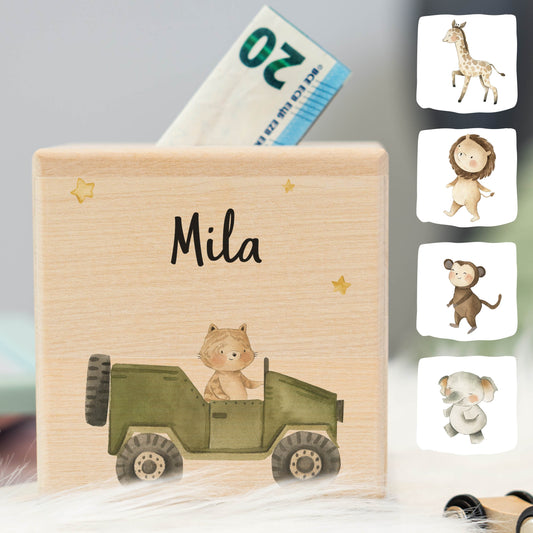 Spardose Personalisiert Jeep Tiere