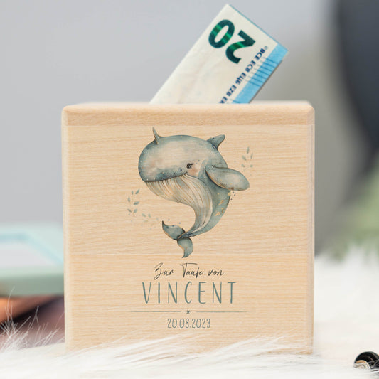 Spardose Personalisiert Wal Taufe