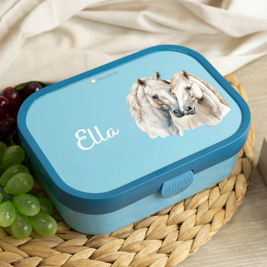 Mepal Brotdose Personalisiert - Campus - Pferde "weiss"