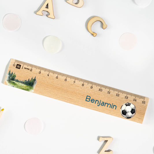 Holzlineal mit Namen zur Einschulung - Motiv Boltzplatz