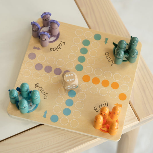 Ludo "Dino" - Brettspiel aus Holz für Kinder
