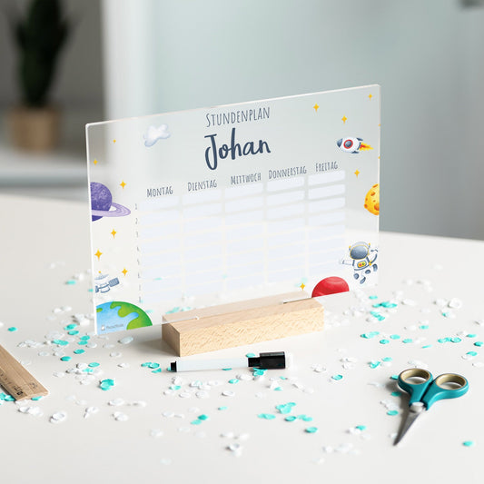 Stundenplan abwischbar personalisiert - Astronaut