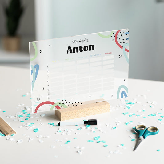 Stundenplan abwischbar personalisiert - Bunt
