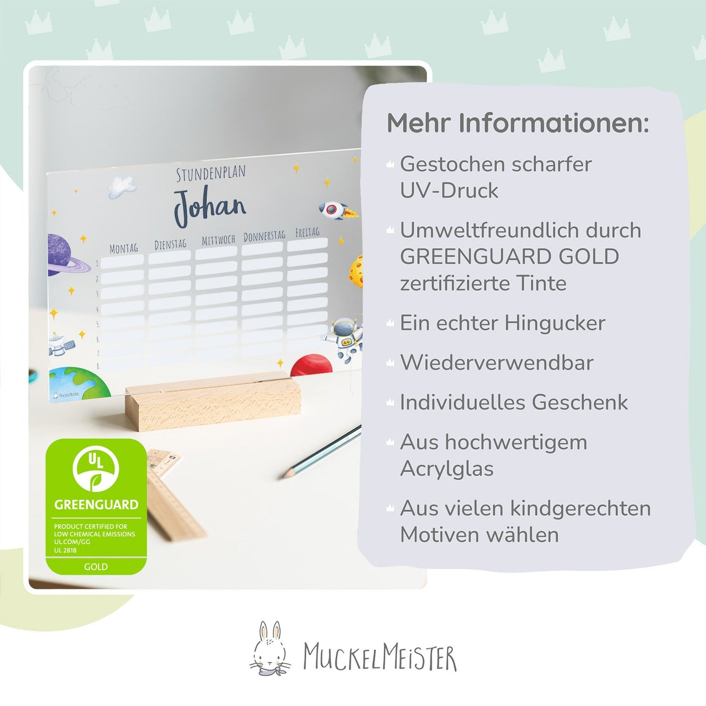 Stundenplan abwischbar personalisiert - Fussball
