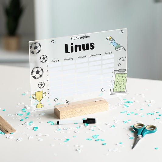 Stundenplan abwischbar personalisiert -  Fussball