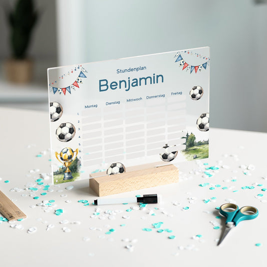 Stundenplan abwischbar personalisiert -  Fussballplatz