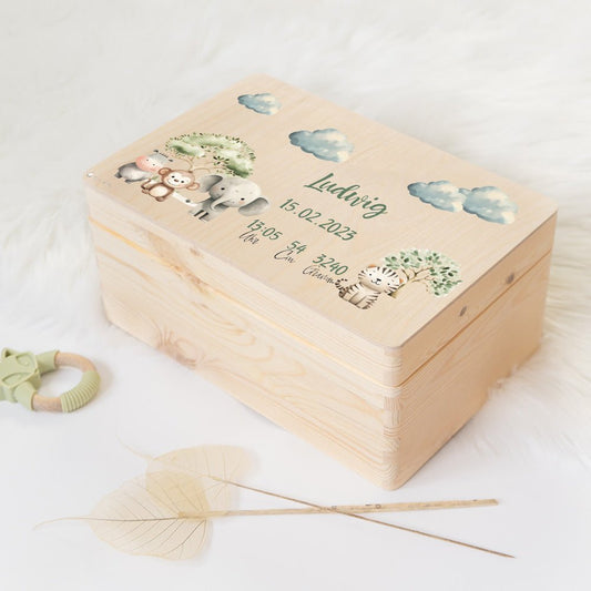 Erinnerungsbox Baby Tiere Safari