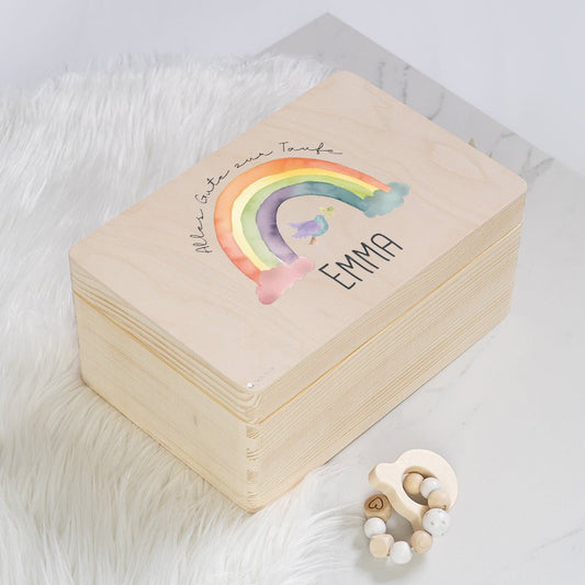 Erinnerungskiste Taufe Motiv Regenbogen