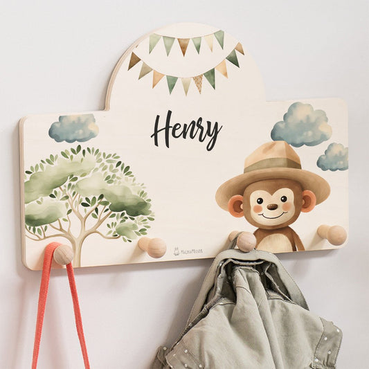 Kindergarderobe Personalisiert - Affe