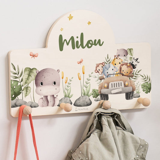 Kindergarderobe Personalisiert - Baby Safari