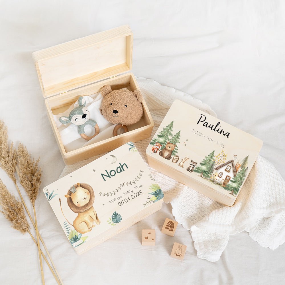 Erinnerungsbox Baby Löwe Geburt