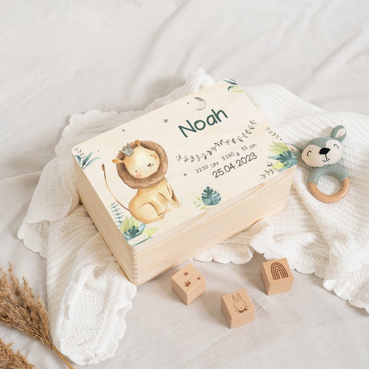Erinnerungsbox Baby Löwe Geburt