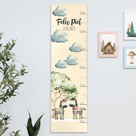 Kinder Messlatte Motiv Zebra