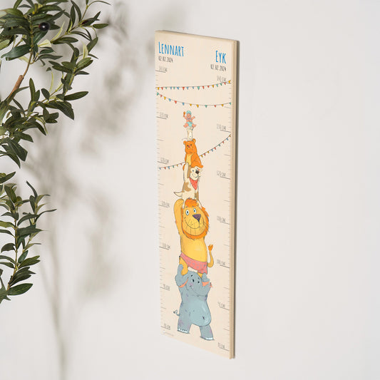 Messlatte Kinder Holz - "Geschwister Kuschelbande"