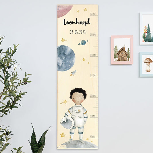 Messlatte Kinder Holz Motiv Astronaut