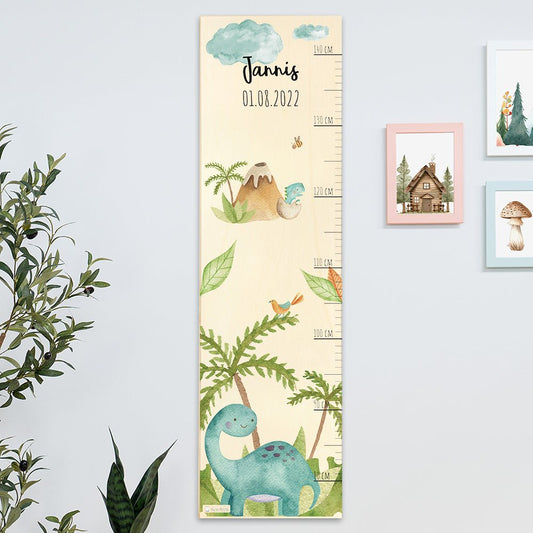 Messlatte Kinder Holz Motiv Dino