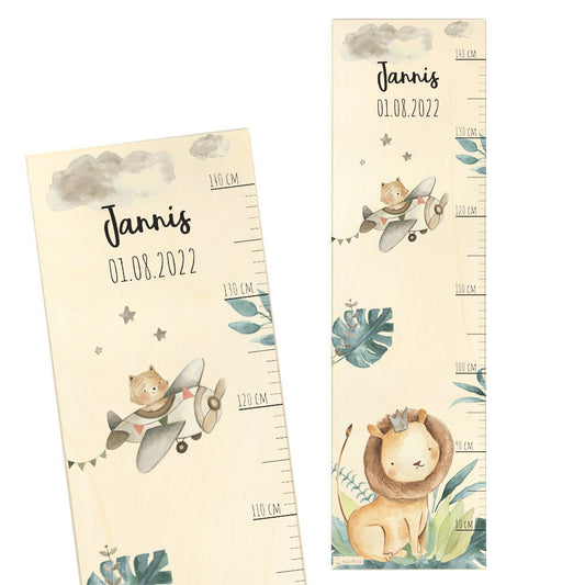 Messlatte Kinder Holz Motiv Löwe