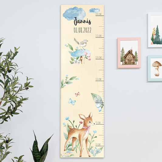 Messlatte Kinder Holz Motiv Reh