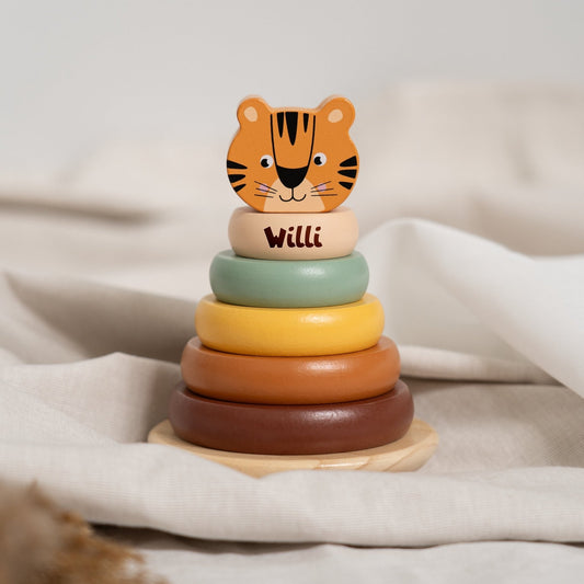 Stapelturm Tiger "Safari" personalisiert - ab 1 Jahr