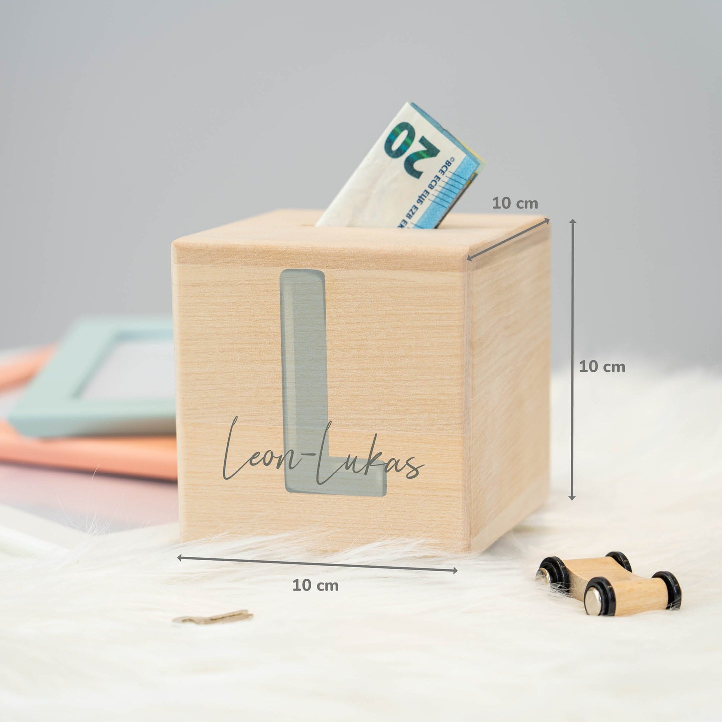 Spardose Personalisiert Buchstabe Blau