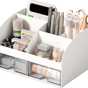 Plastic Desk Organizer with Drawers